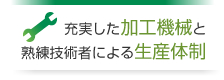 充実した加工機械と熟練技術者による生産体制
